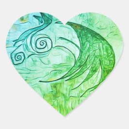 Erde und Himmelspferd Herz-Aufkleber