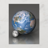 Erde und Mond 2 Postkarte (Vorderseite)