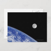Erde und Mond 2 Postkarte (Vorne/Hinten)