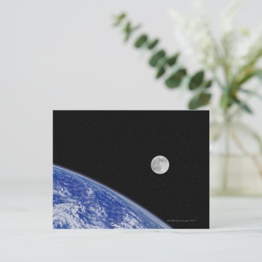 Erde und Mond 2 Postkarte (Stehend Vorderseite)