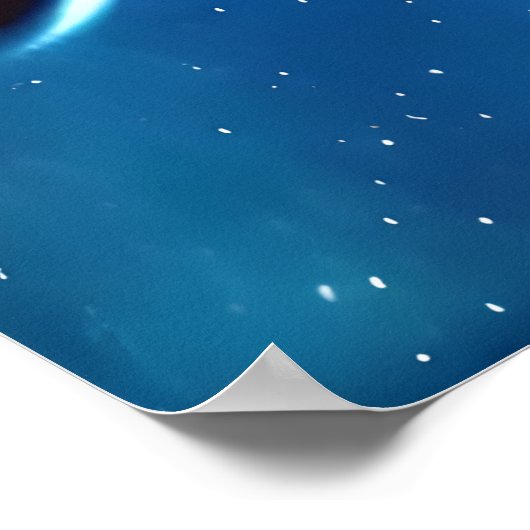 Erde und Mond | AI Art Poster (Ecke)