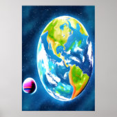 Erde und Mond | AI Art Poster (Vorne)