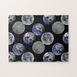 Erde und Mond aus dem Weltraum Puzzle