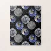 Erde und Mond aus dem Weltraum Puzzle (Vertikal)