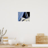 Erde und Mond aus dem Weltraum Shuttle Discovery Poster (Küche)