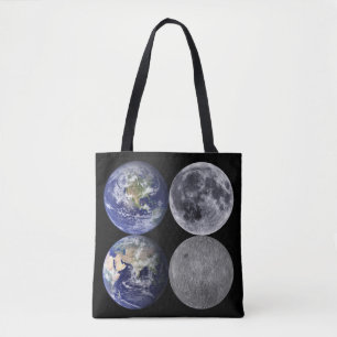 Erde und Mond aus dem Weltraum Tasche