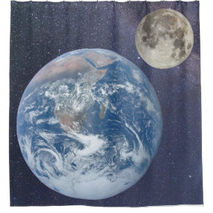 Erde und Mond Duschvorhang