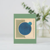 Erde und Mond grafisch Postkarte (Stehend Vorderseite)