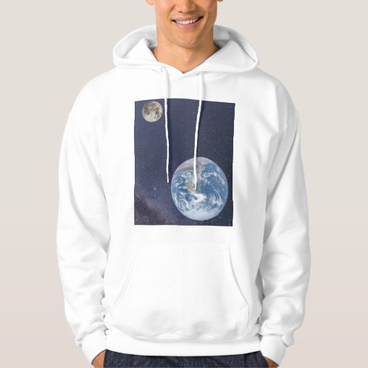 Erde und Mond Hoodie (Vorderseite)