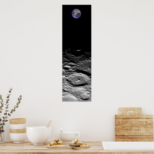 Erde und Mond Poster (Küche)
