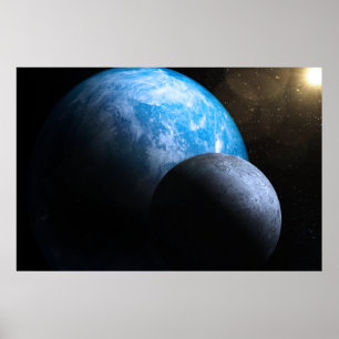 Erde und Mond Poster