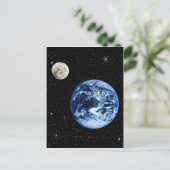 Erde und Mond Postkarte (Stehend Vorderseite)