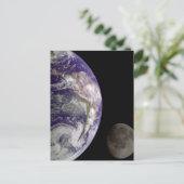 Erde und Mond Postkarte (Stehend Vorderseite)