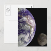 Erde und Mond Postkarte (Vorne/Hinten)