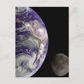 Erde und Mond Postkarte