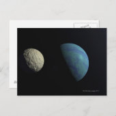 Erde und Mond Postkarte (Vorne/Hinten)