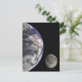 Erde und Mond Postkarte (Stehend Vorderseite)