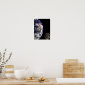 Erde und Mond-Raumbild Poster (Küche)