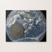 Erde und Mond sind weit entfernt vom Weltraum Puzzle (Horizontal)