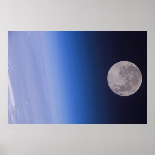 Erde und Mond von der Internationalen Raumstation Poster (Vorne)