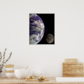 Erde und Mondplakat Poster (Küche)