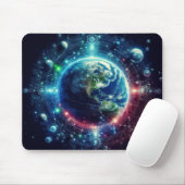 Erde und Planeten Weltraum-Mauspad Mousepad (Mit Mouse)