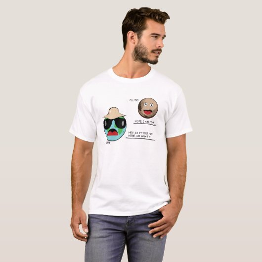 Erde und Pluto - Funny Discussion T-Shirt (Vorne ganz)