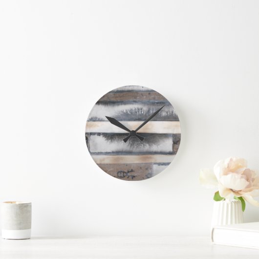 Erde und Rauchen I Runde Wanduhr (Zuhause)