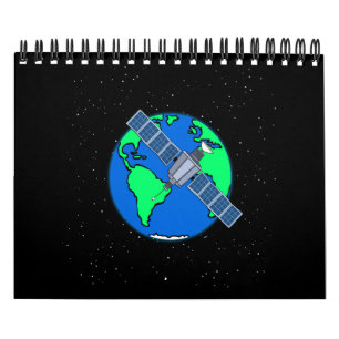 Erde und Satellit im Weltraum Kalender