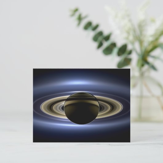 Erde und Saturn Postkarte (Stehend Vorderseite)