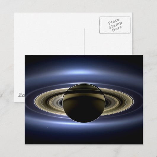 Erde und Saturn Postkarte (Vorne/Hinten)