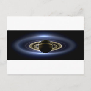 Erde und Saturn Postkarte