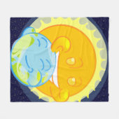 Erde und Sonnenkompanion Fleecedecke (Vorderseite (Horizontal))