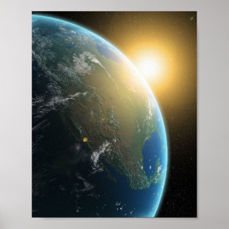 Erde und Sonnenplakat Poster