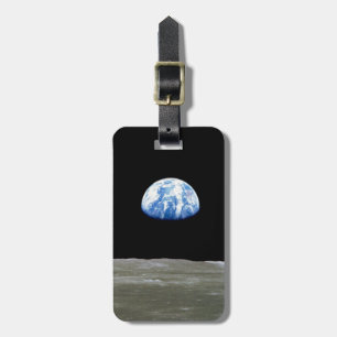 Erde vom Mond im Schwarzen Raum: Erde Gepäckanhänger