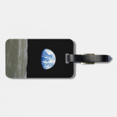 Erde vom Mond im Schwarzen Raum: Erde Gepäckanhänger (Rückseite horizontal)