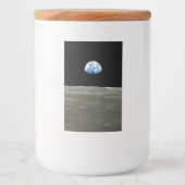 Erde vom Mond im Schwarzen Raum: Erde Lebensmitteletikett (Vorderseite)