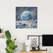 Erde vom Mond - Kunst im impressionistischen Malst Poster (Heimbüro)