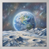 Erde vom Mond - Kunst im impressionistischen Malst Poster (Vorne)