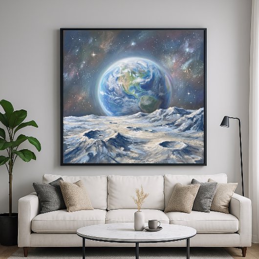 Erde vom Mond - Kunst im impressionistischen Malst Poster
