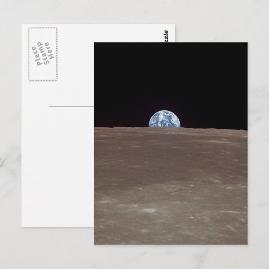 Erde vom Mond Postkarte (Vorne/Hinten)