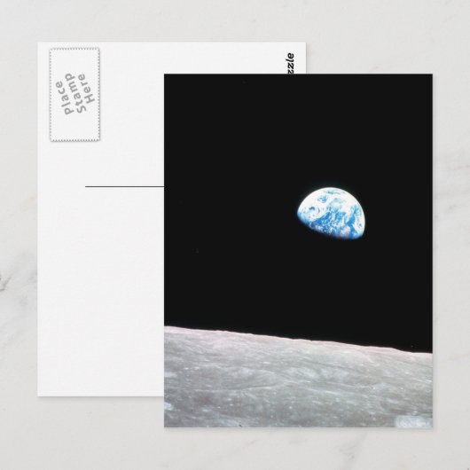 Erde vom Mond Postkarte (Vorne/Hinten)