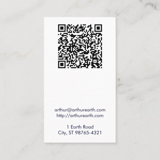 Erde vom Raum mit QR Code Visitenkarte (Rückseite)