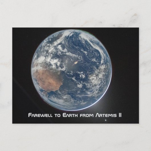 Erde von Artemis II Postkarte (Vorderseite)