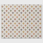 Erde Wald Fleur-de-lis Design Licht Geschenkpapier (Flach)