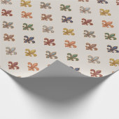 Erde Wald Fleur-de-lis Design Licht Geschenkpapier (Ecke)