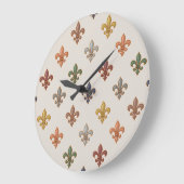  Erde Wald Fleur-de-lis Design Licht  Große Wanduhr (Winkel)