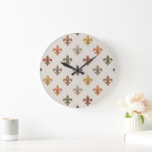  Erde Wald Fleur-de-lis Design Licht  Große Wanduhr (Zuhause)