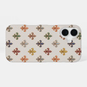 Erde Wald Fleur-de-lis Design Licht iPhone 16 Hülle (Rückseite (Horizontal))