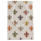  Erde Wald Fleur-de-lis Design Licht  Mittlere Geschenktüte (Vorderseite)